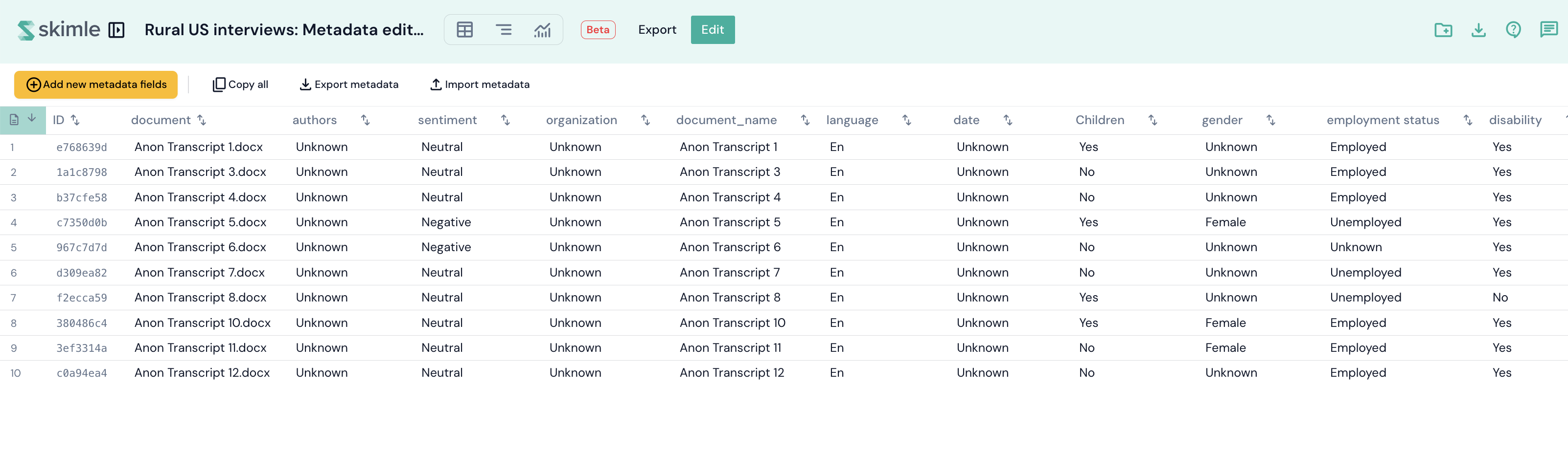 Metadata editor