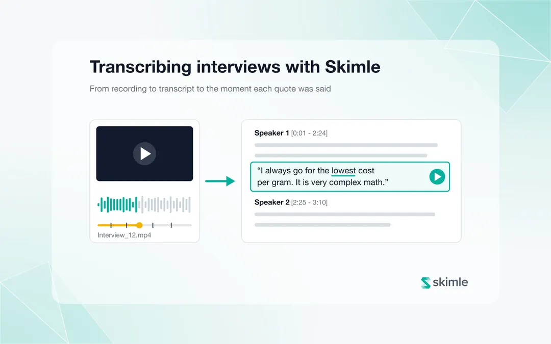 Cover Image for Transcribing audio and video interviews with Skimle: from recording to traceable quotes
